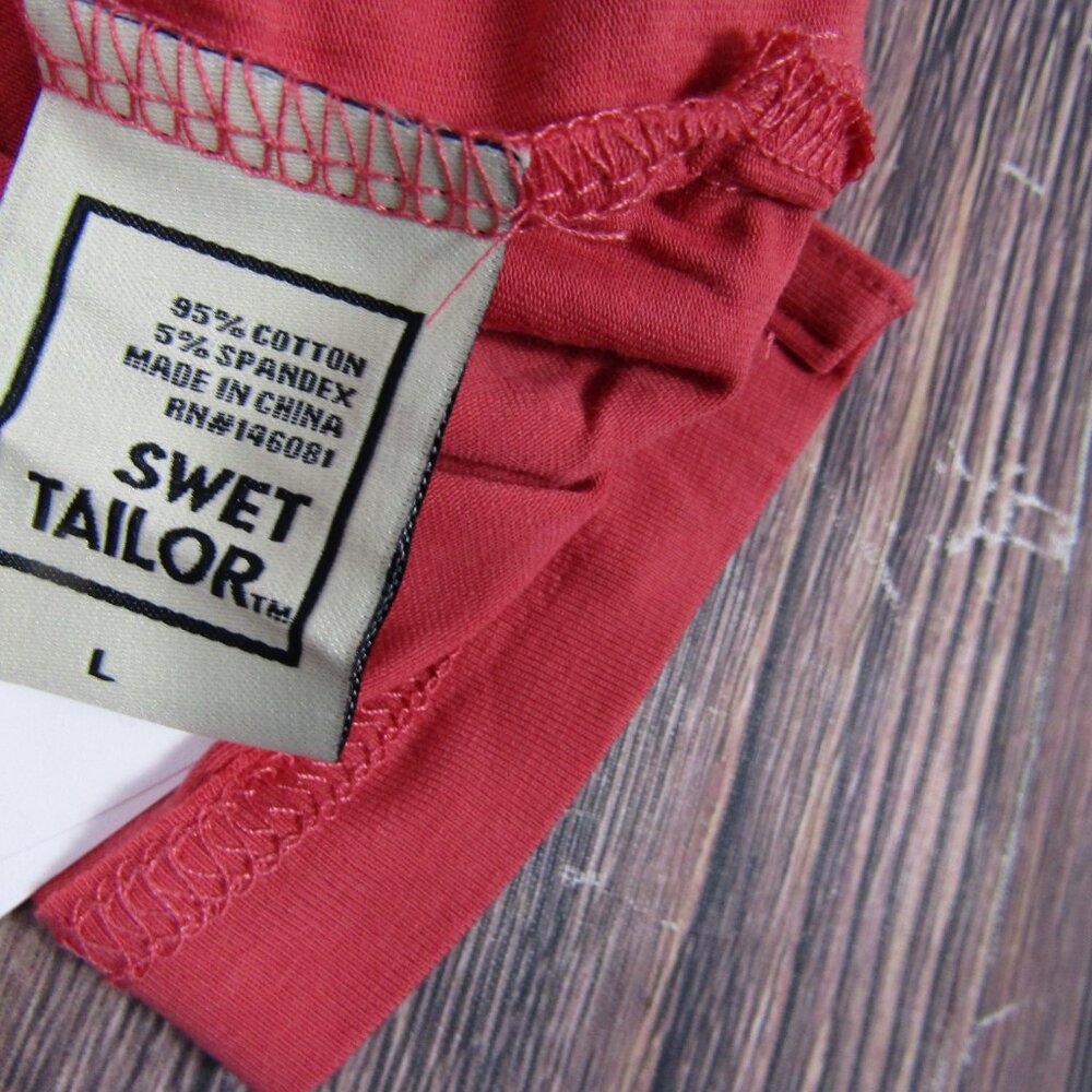 Swet Tailor Polo Shirt Mens Large Red‎ Short Sleeve Cotton Spandex Casual Top - Picture 6 of 8